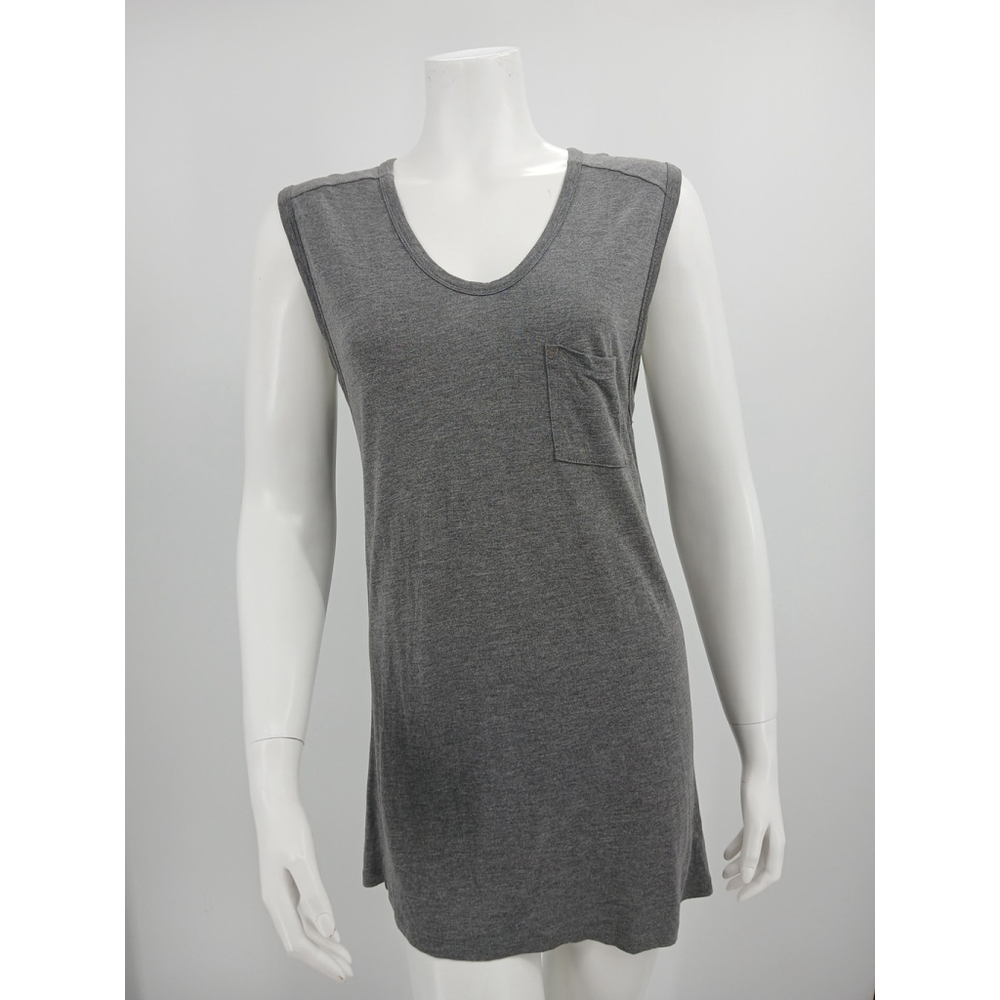 T Alexander Wang Womens Gray Sleeveless Top Size S Pocket Rayon - Picture 1 of 7
